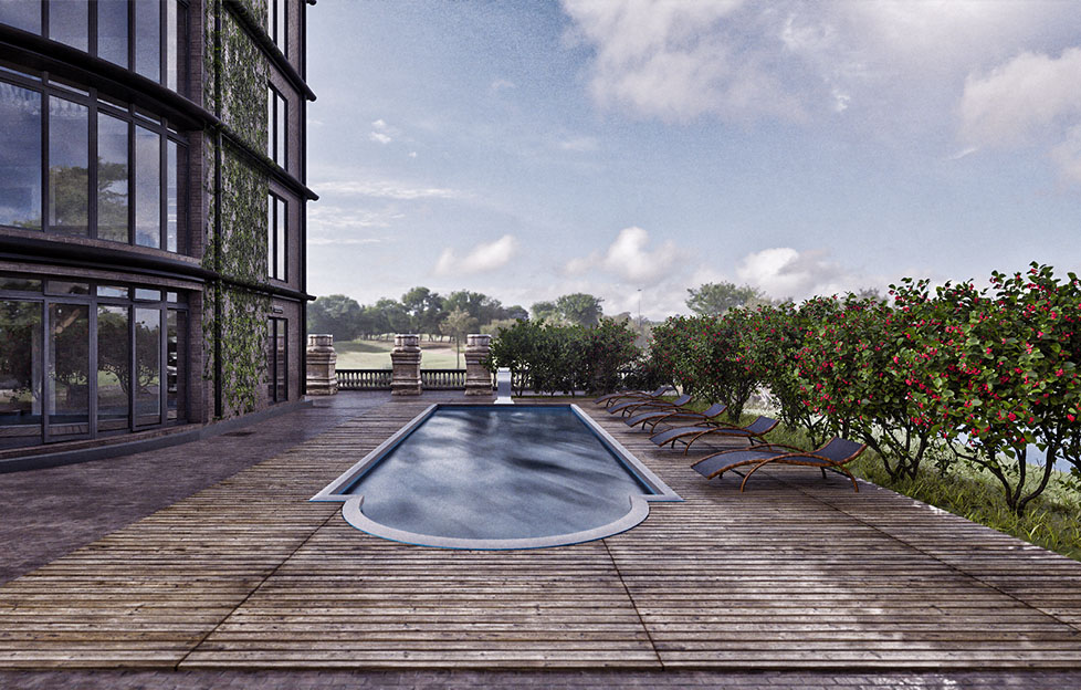 3D-Architektur-Arbeitsplatz-Pool-Schwimmbad-Gebaeude-Immobilie-Modellierung