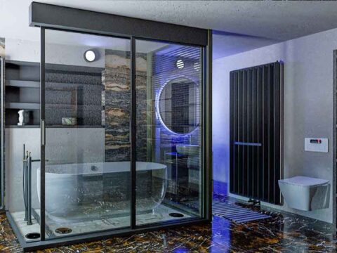 3D-Architektur-Badezimmer-Interior-Innenarchitektur-Modellierung-Texturierung