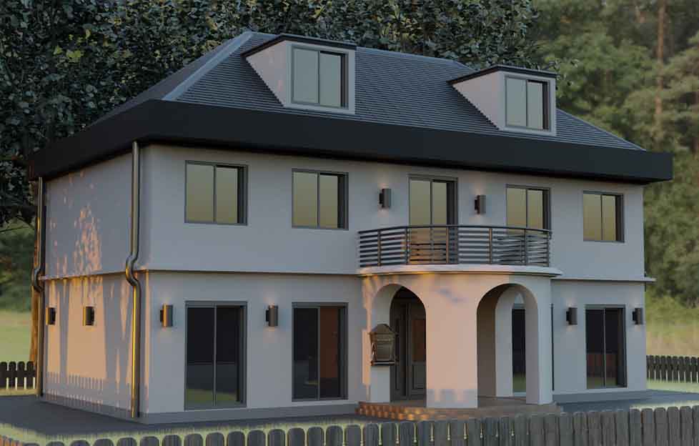 3D-Haus-Architektur-Exterior-Hausdesign-Design-Modell